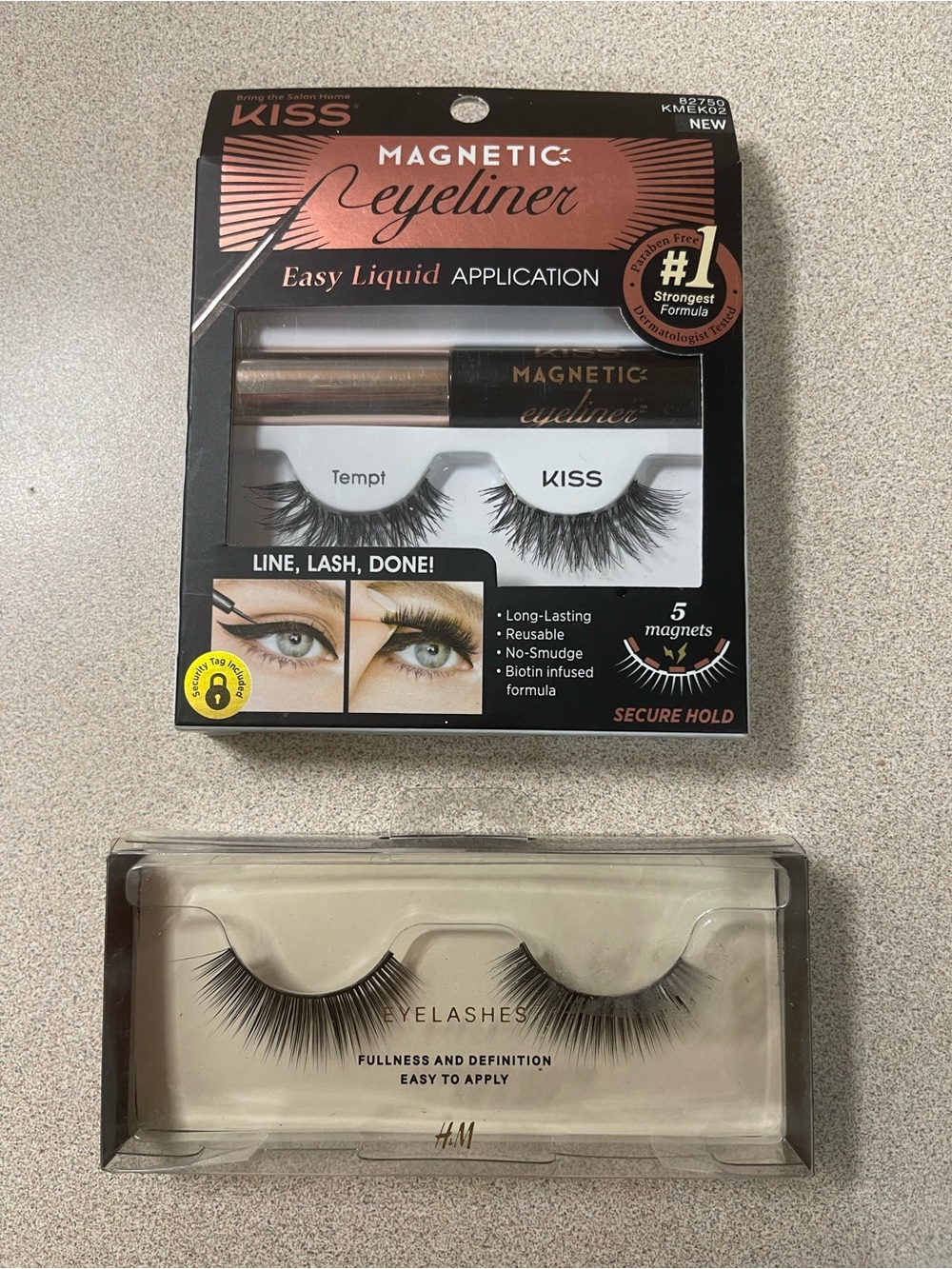 NEW KISS Magnetic Eyeliner & Magnetic Lash Kit Tempt 5 Magnets Secure Hold